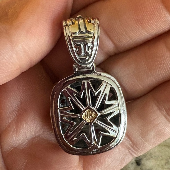 John Medeiros Nouveau Slider Charm two toned pendant Rhodium 14K gold coating - Picture 10 of 12